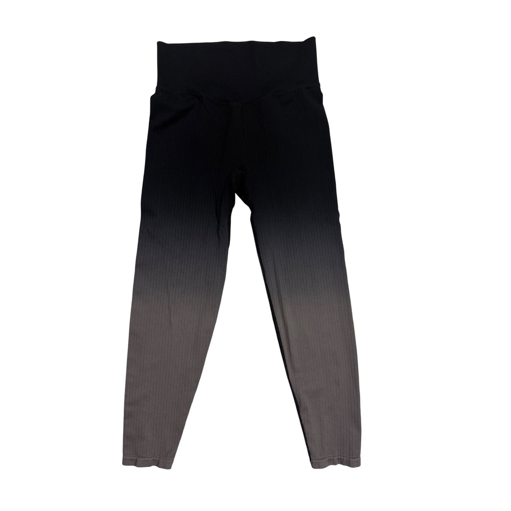 Pink Active Victoria's Secret Ombre Ribbed High Waist Leggings Black Grey M